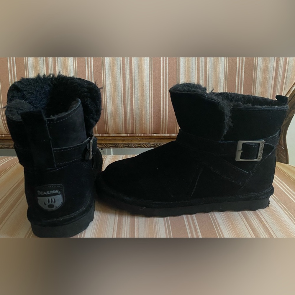 BEARPAW Emersyn Suede Women’s boots NeverWet Technology-Black-Size 7